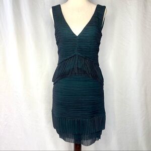 BCBG NWOT Sven micropleat minidress navy teal S